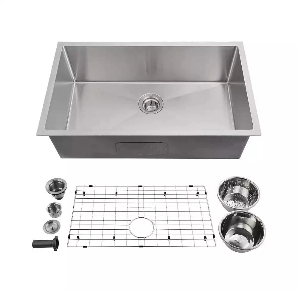 gaomon 30 Inch Kitchen Sink for Single Bowl,Undermount Kitchen Sink Stainless Steel Sink 16 Gauge Kitchen Sinks with Accessories, Easy Drain