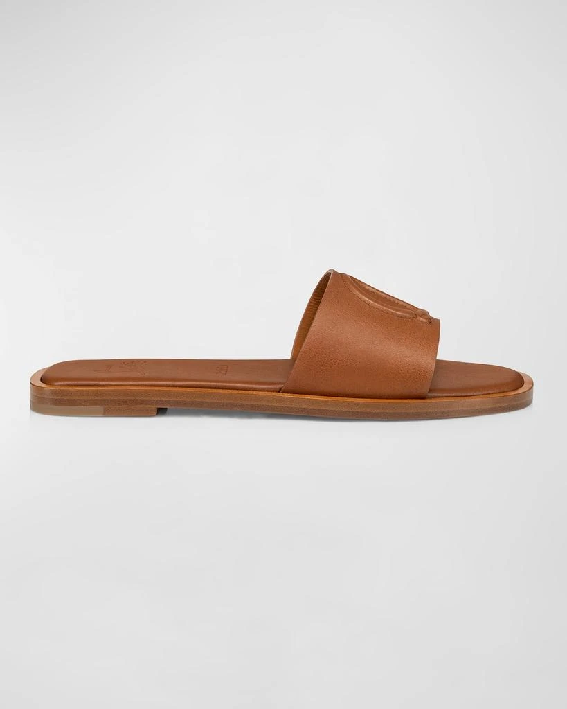 Christian Louboutin Leather Logo Red Sole Slide Sandals 1