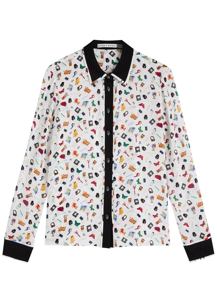 Alice + Olivia Willa printed silk shirt 1