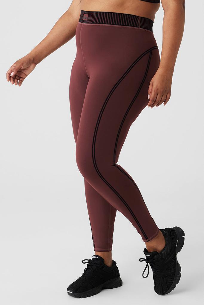 Alo Airlift High-Waist 7/8 Line Up Legging - Cherry Cola Alo Airlift High-Waist 7/8 Line Up Legging - Cherry Cola