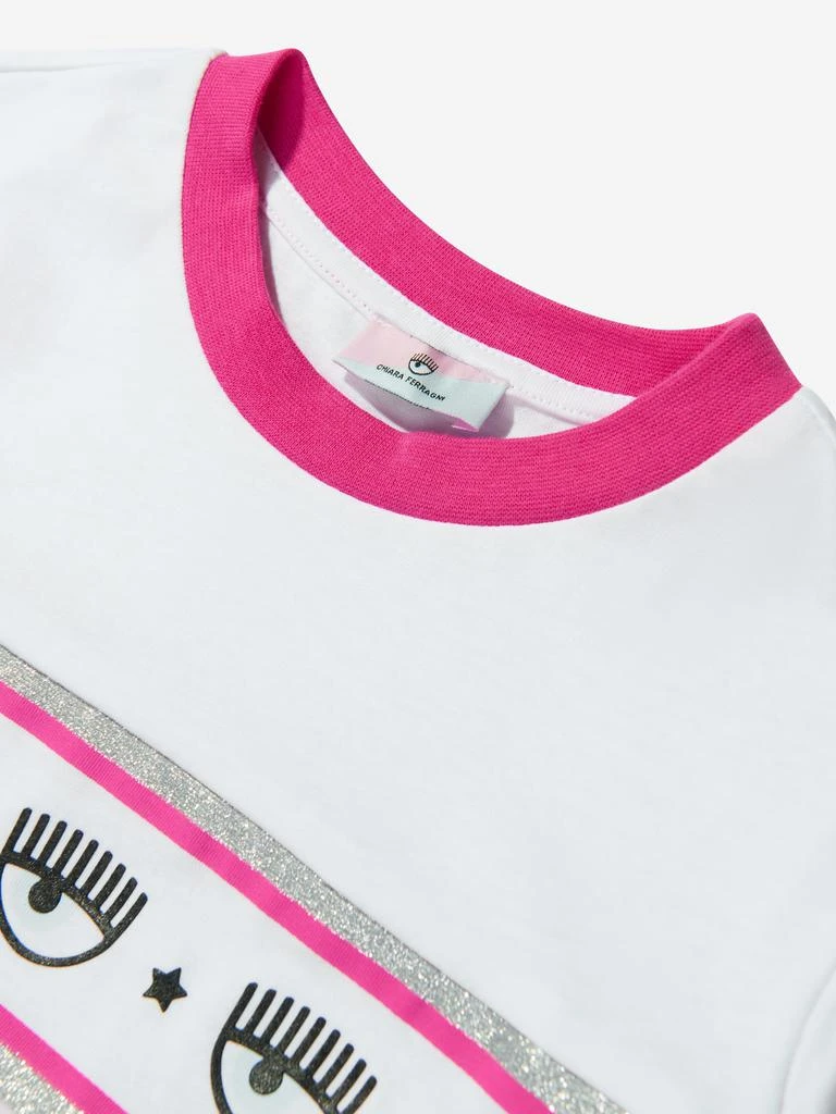 Chiara Ferragni Chiara Ferragni Girls Cotton Jersey Striped Logo T-Shirt 4