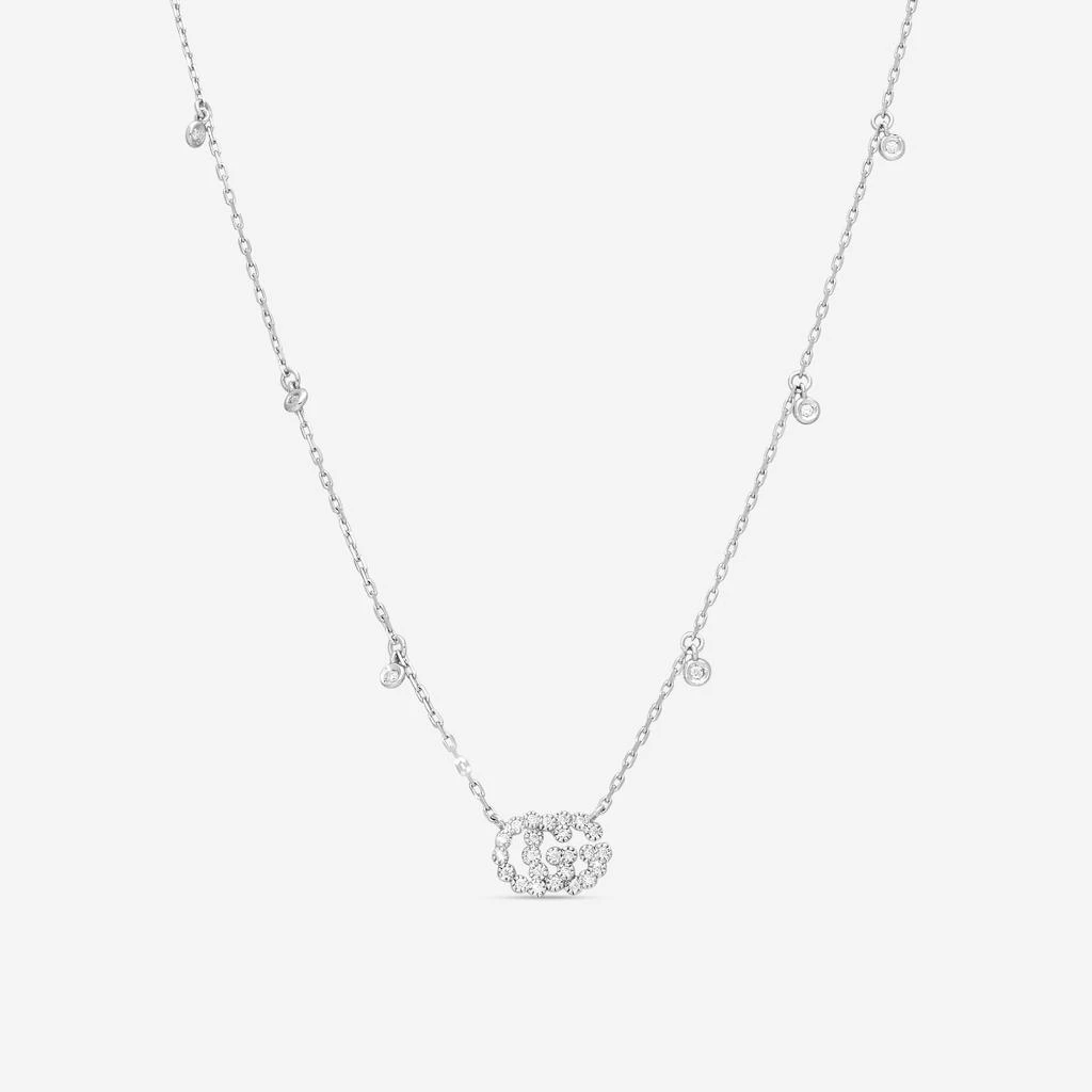 Gucci Gucci GG Running 18K White Gold Diamond Pendant Necklace YBB48162400200U-copy