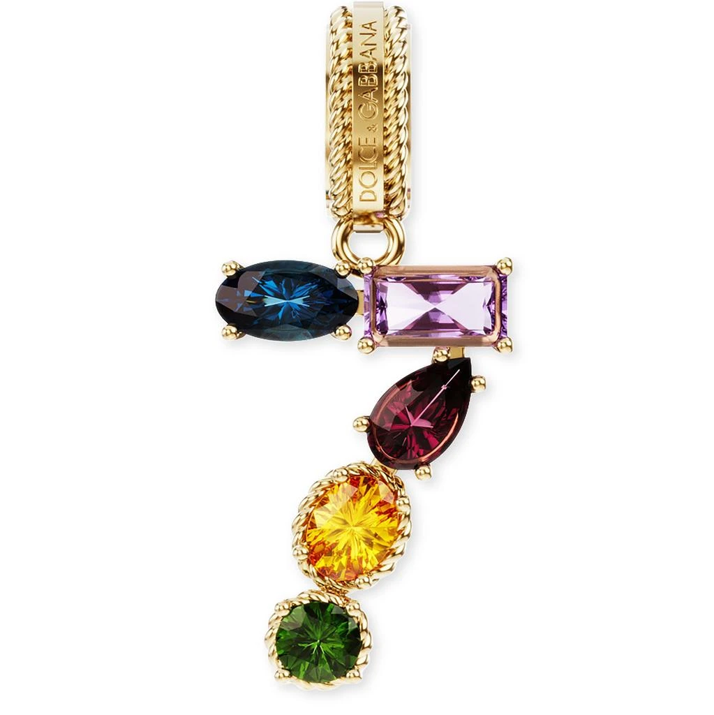 Dolce & Gabbana 18 kt yellow gold rainbow pendant with multicolor finegemstones representing number 7 2