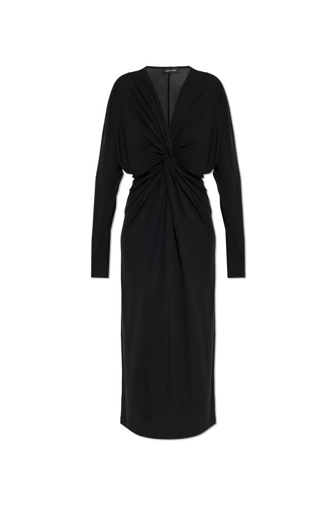 Shop Mathilde dress with burgundy draping on Sale at