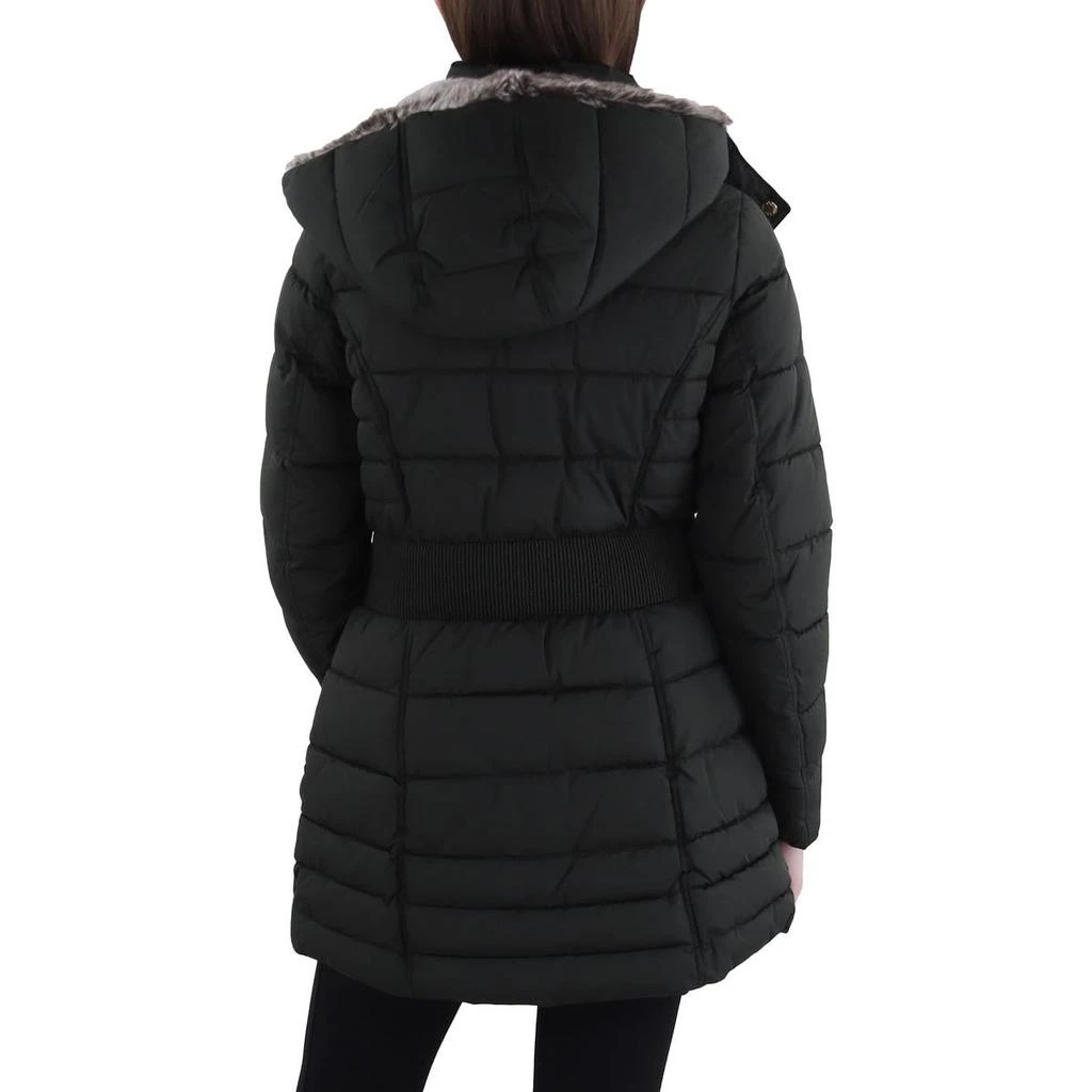 Laundry by Shelli Segal Womens Faux Fur Trim Hooded Puffer Jacket 2