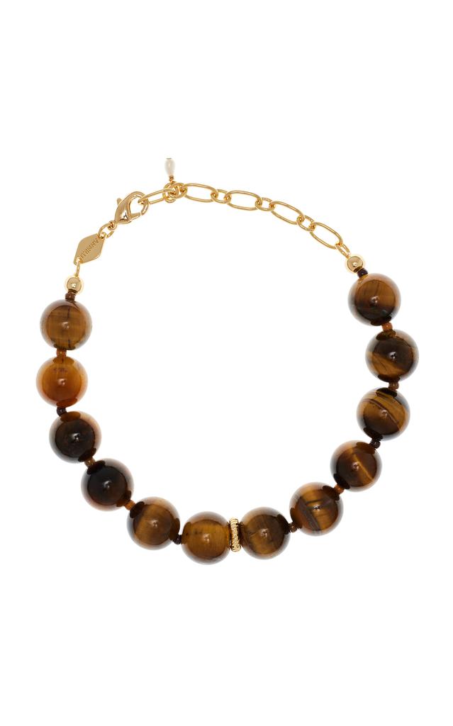 Anni Lu Anni Lu - Eye Of The Tiger 18K Gold-Plated  Pearl And Tigers Eye Necklace - Brown - OS - Moda Operandi - Gifts For Her
