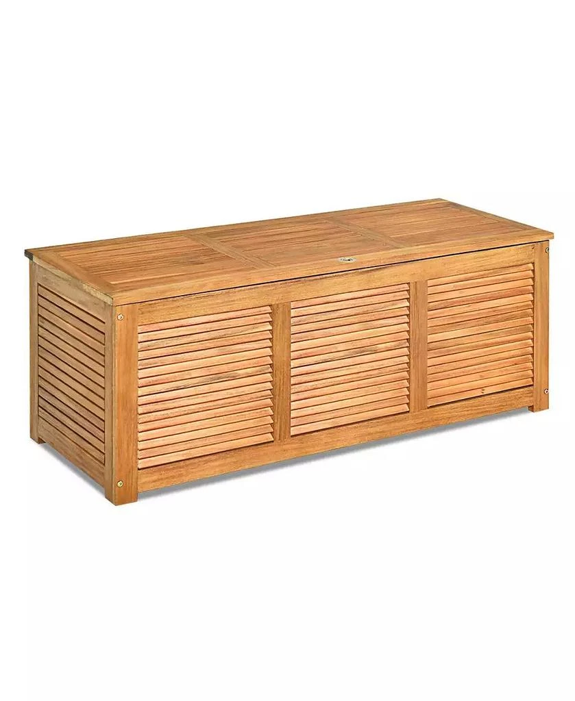 GOUUN 47 Gallon Acacia Wood Storage Bench Box for Patio Garden Deck