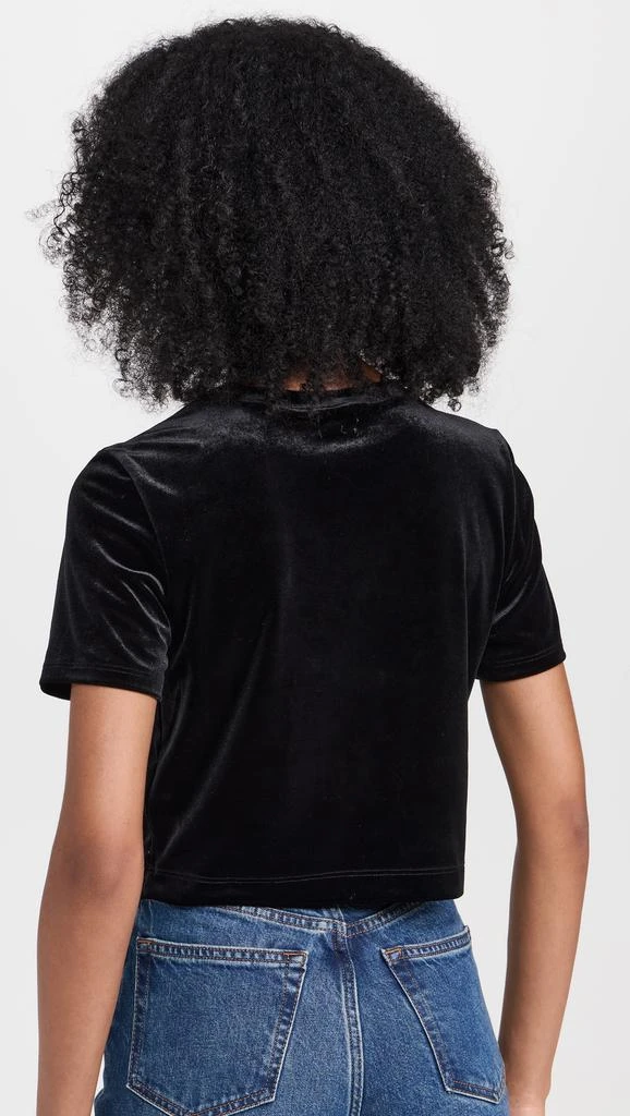 LAGENCE Donna Velvet Crop Crew Neck Tee 2