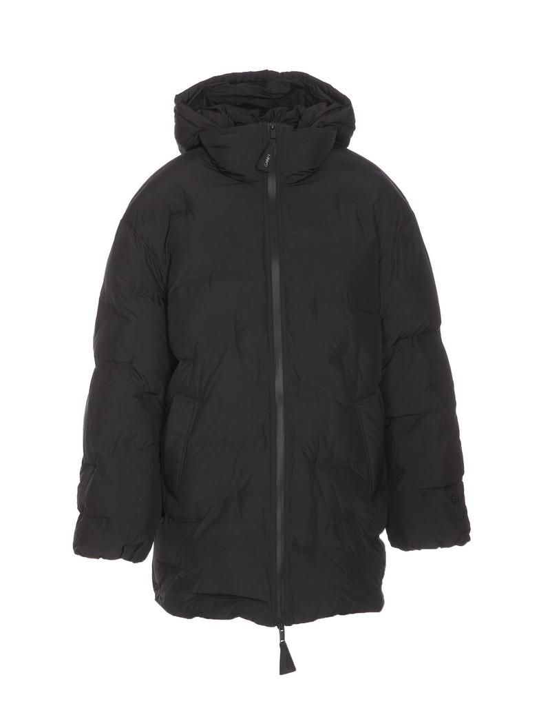 Ganni Black Short Tech Down Puffer Jacket - Coats - BeyondStyle