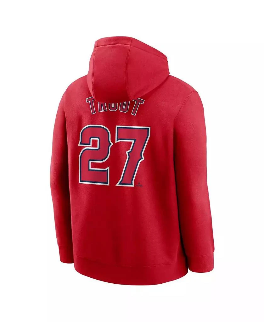 NIKE Men's Mike Trout Red Los Angeles Angels Player Name Number Club Pullover Hoodie 3