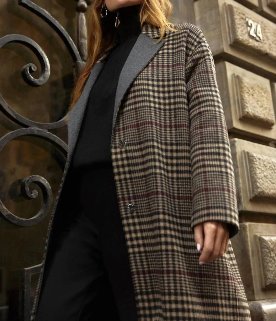 JOSEPH RIBKOFF Joseph Ribkoff - Plaid Long Overcoat 4