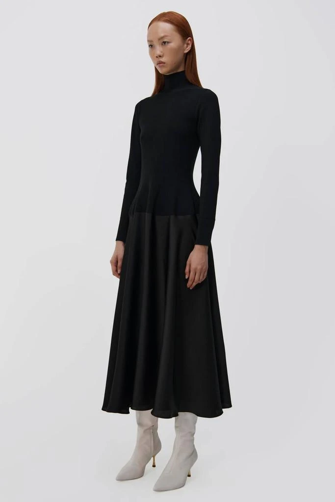 Jonathan Simkhai Jonathan Simkhai - Frances Long Sleeve Satin Combo Midi Dress 3