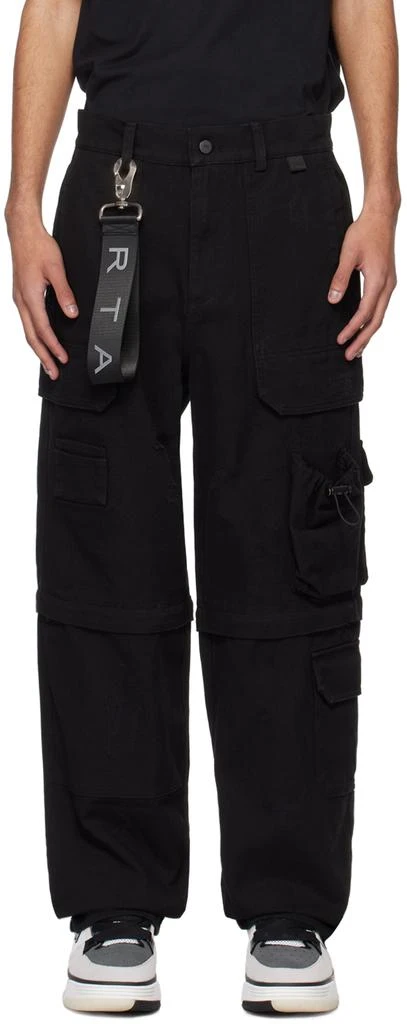 RTA Black Multi-Pocket Cargo Pants 1