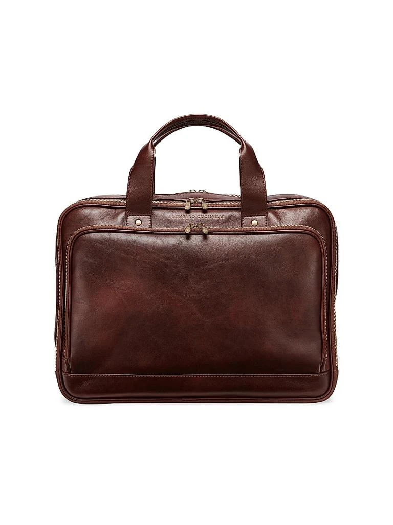 Brunello Cucinelli Calfskin Briefcase with Zipper 1