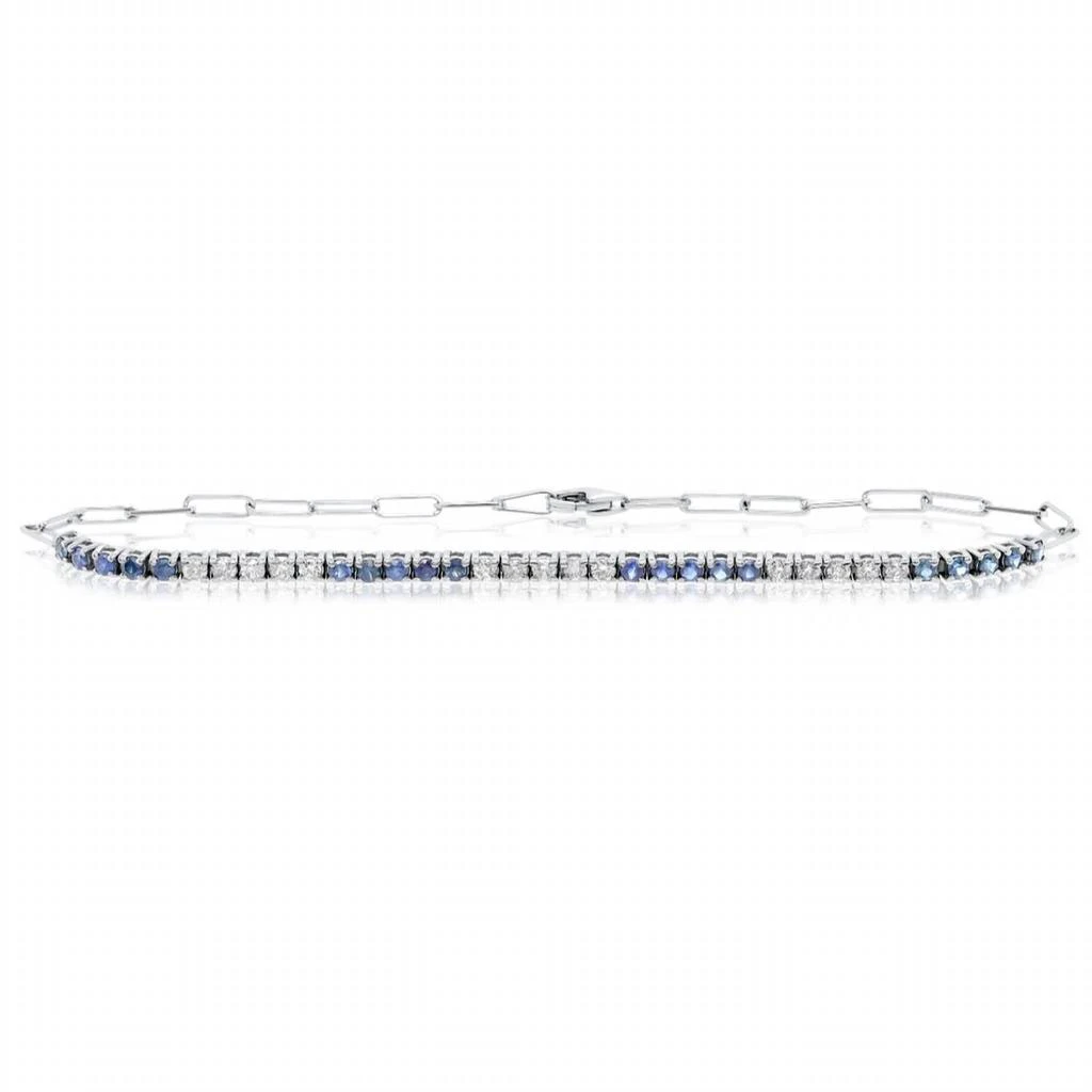 Diana M Jewels Diana M Jewels - Diamond And Sapphire Tennis Bracelet