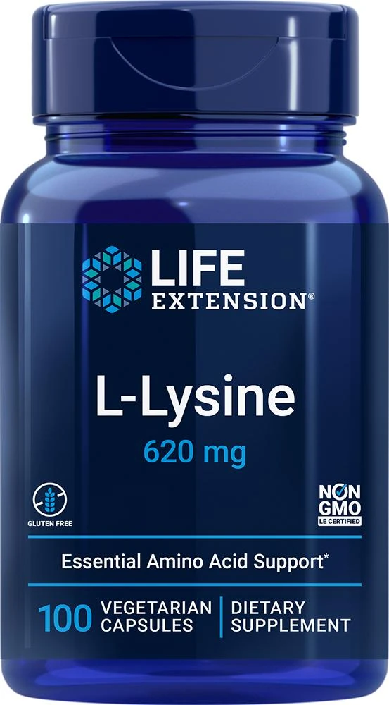 Life Extension Life Extension L-Lysine, 100 - 620 mg (620 mg, 100 capsules, Vegetarian) 1