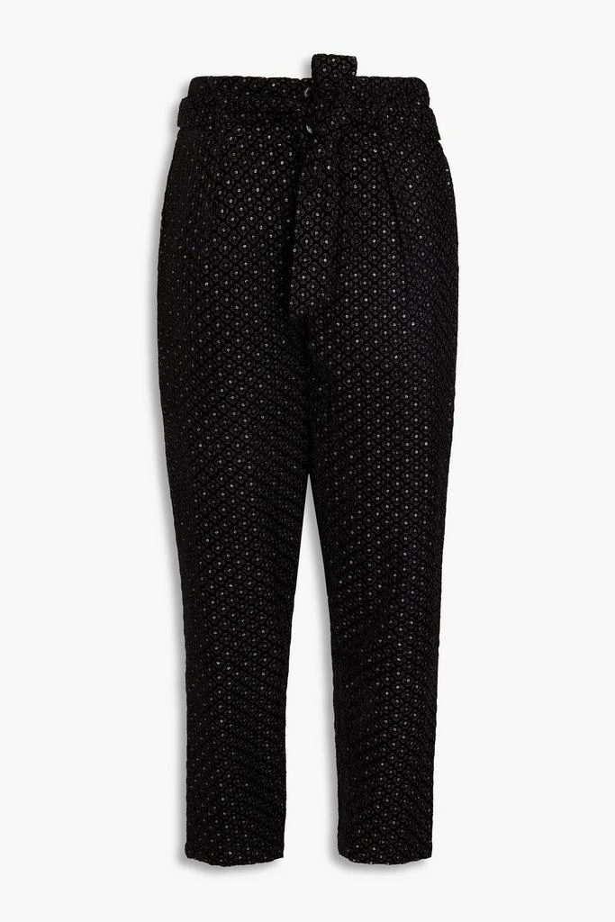 ANTIK BATIK Talido embellished velvet tapered pants 1