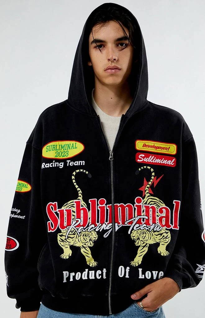 PacSun Subliminal Racing Full Zip Hoodie 1