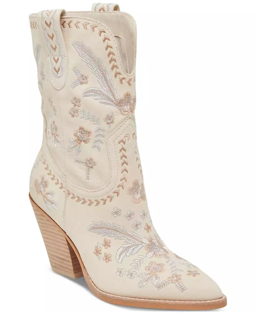 Dolce Vita Women's Jessey Floral Embroidered Heeled Western Dress Boots 1