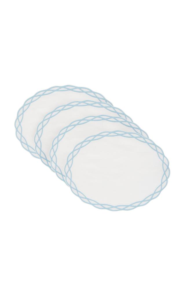 MoDA Moda Domus - Set-of-Four Handcrafted Linen Placemats - Blue - Moda Operandi