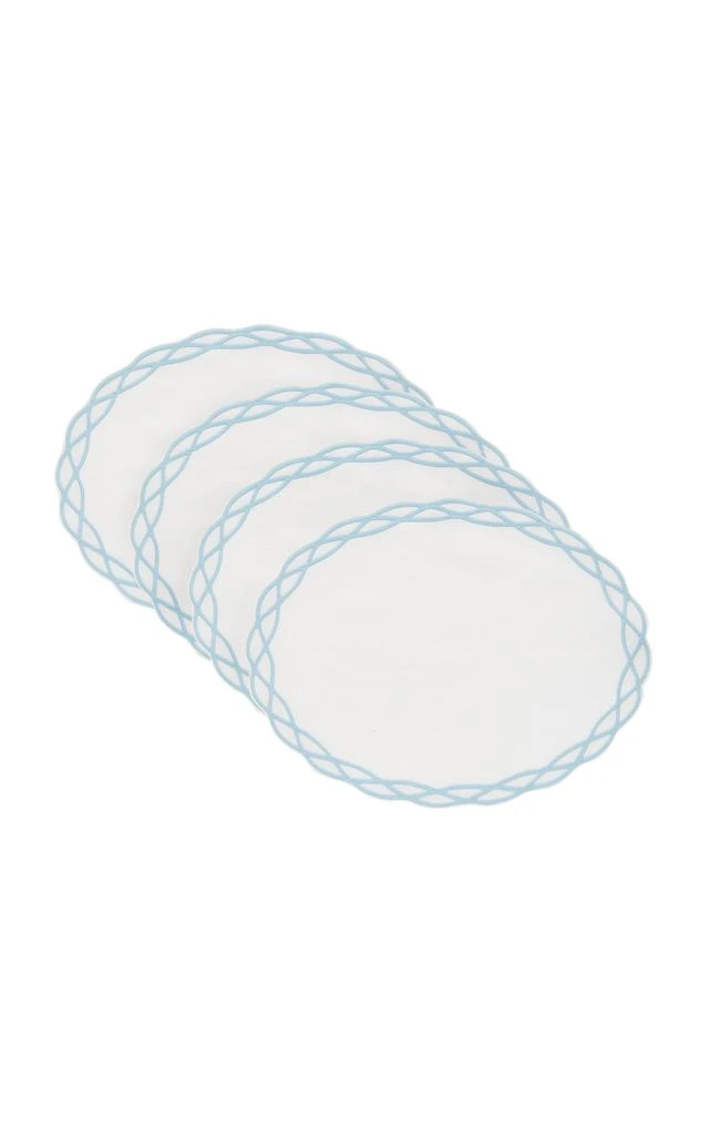 MoDA Moda Domus - Set-of-Four Handcrafted Linen Placemats - Blue - Moda Operandi 1