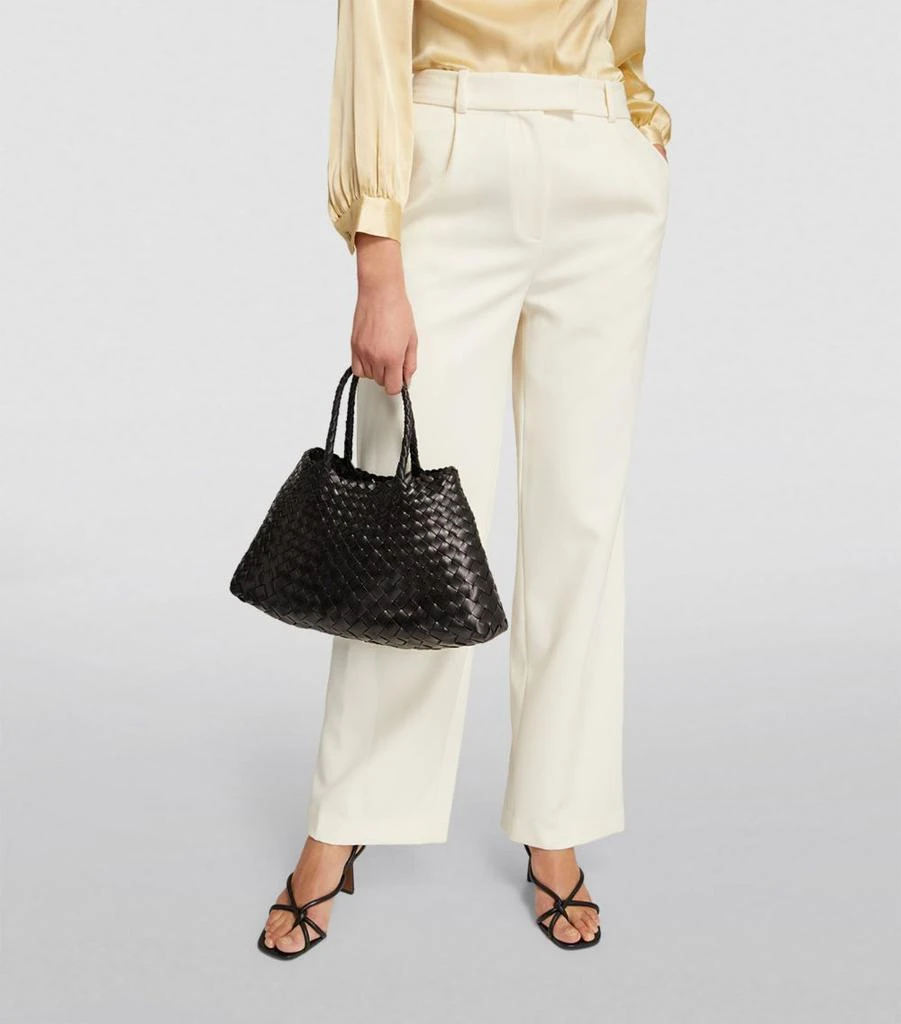 DRAGON DIFFUSION Small Leather Woven Santa Croce Tote Bag 4
