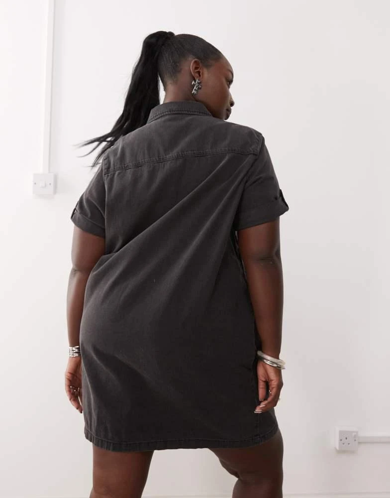 plus size black denim dress Women's Long Sleeve Denim Maxi Dress