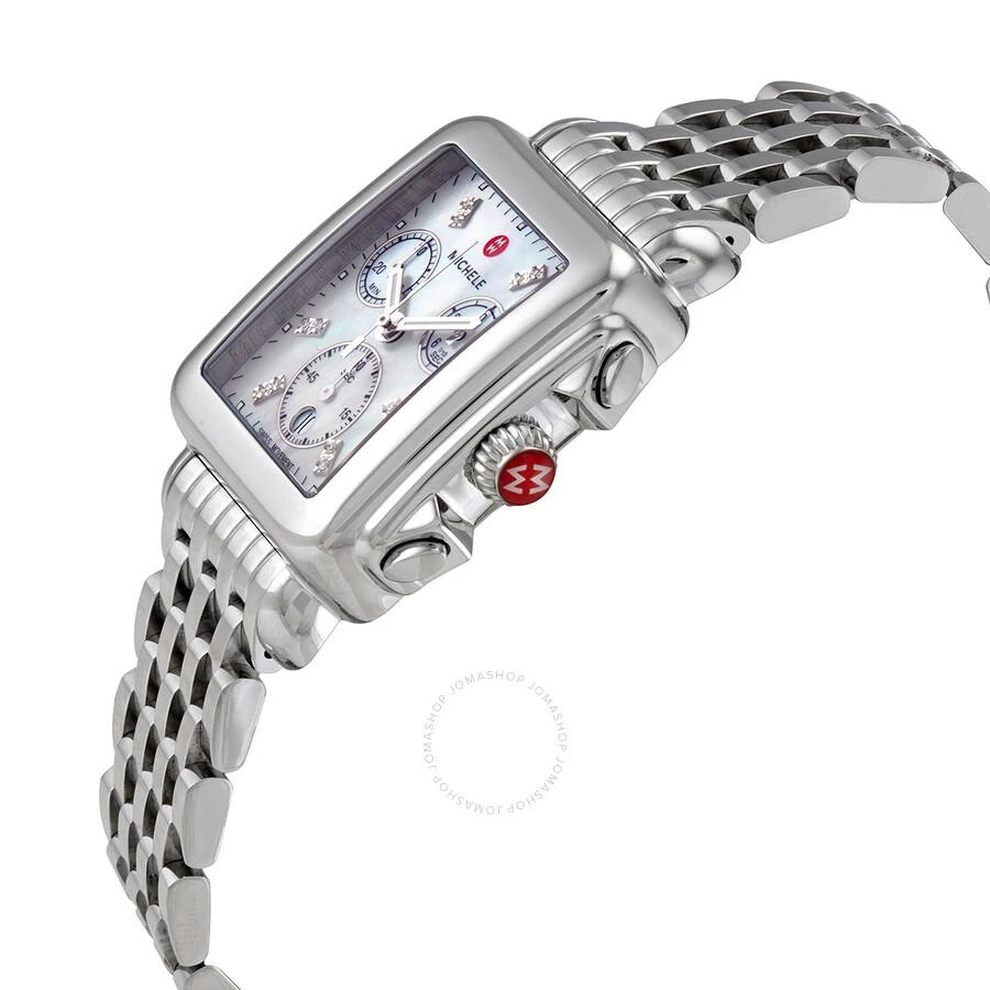 Michele Deco Chronograph Quartz Diamond White Mother of Pearl Dial Ladies Watch MWW06A000778 2