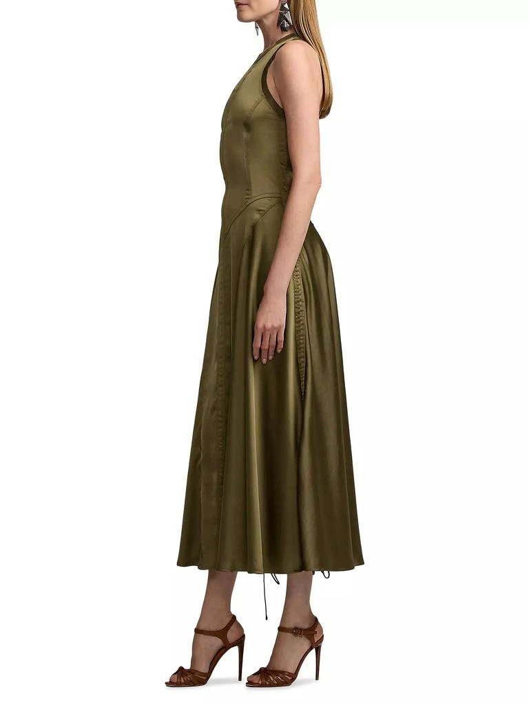 Ralph Lauren Sienna Satin Sleeveless Midi-Dress 4