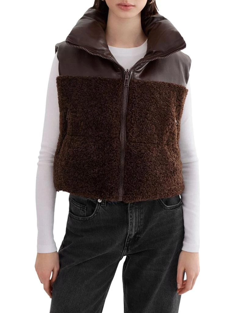 LaMarque Melicia Reversible Faux Leather & Fleece Vest 1