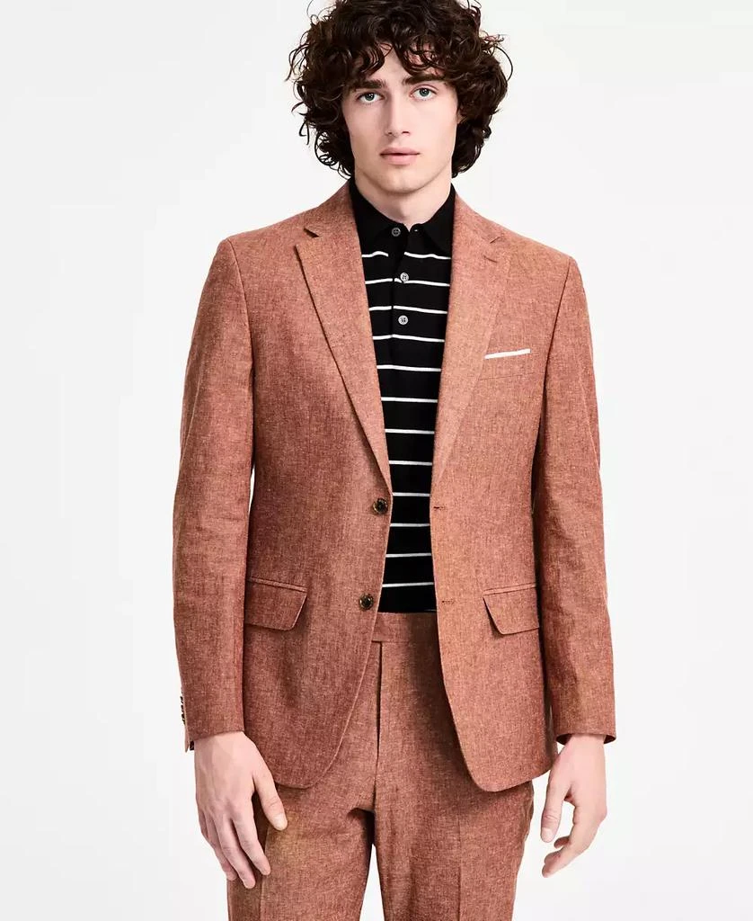 Tommy Hilfiger Men's Modern-Fit Linen Rust Suit Jacket 1