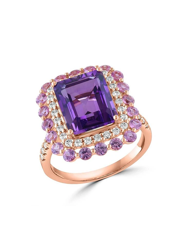 Saks Fifth Avenue Collection 14K Rose Gold 
Multi-Stone Halo Ring