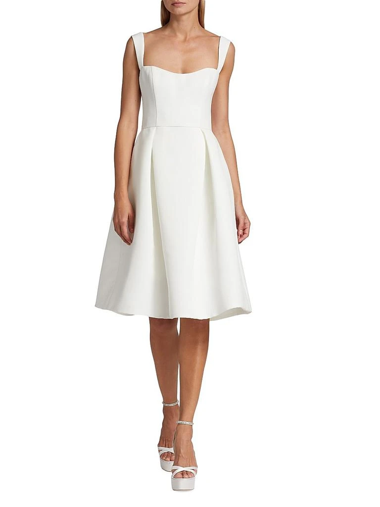 Amsale Women's Faille Knee-Length Bridal Dress - Silk White - Size 4 Amsale Women's Faille Knee-Length Bridal Dress - Silk White - Size 4
