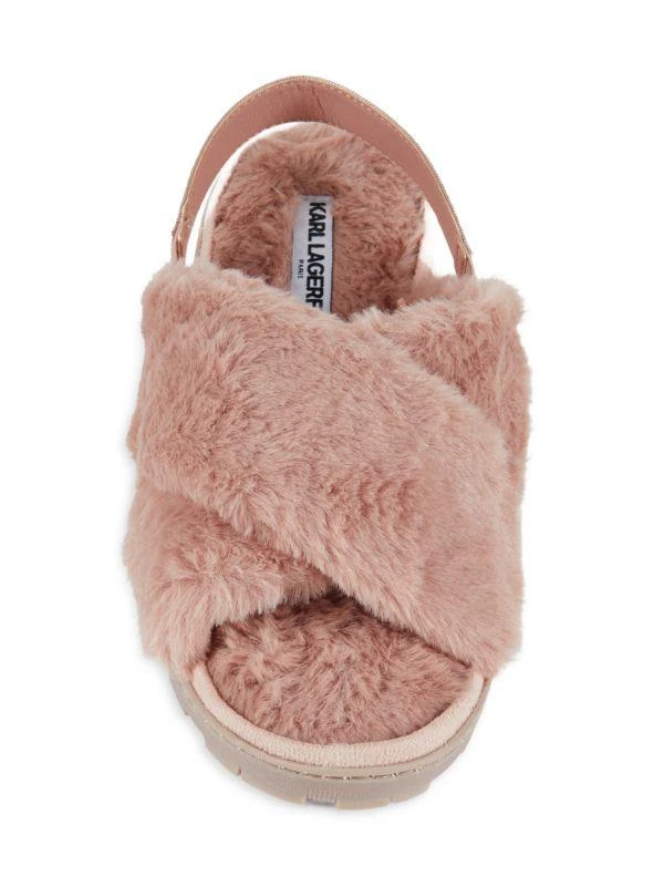 Karl Lagerfeld Paris Jessica Faux Fur Platform Slippers 5