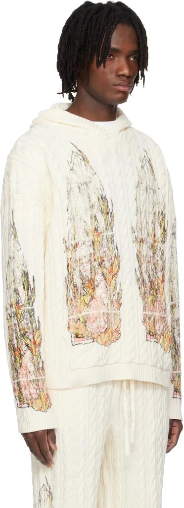 Who Decides War Off-White Flame Glass Cable Knit Hoodie 2