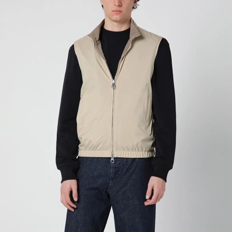 Loro Piana Zip-up vest in sand/tundra