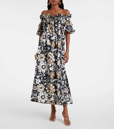 LA DOUBLE J Breakfast ruffled cotton poplin midi dress 2