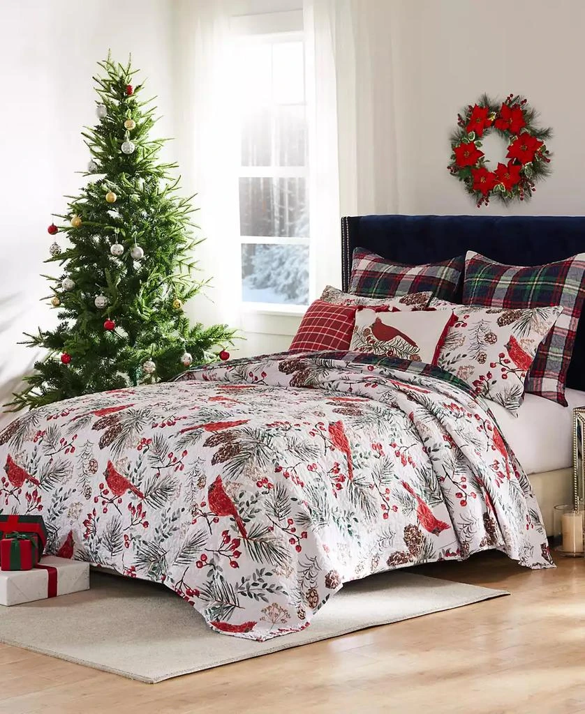 Macy's Cardinal Plaid Holiday 2-Pc. Quilt Set 2