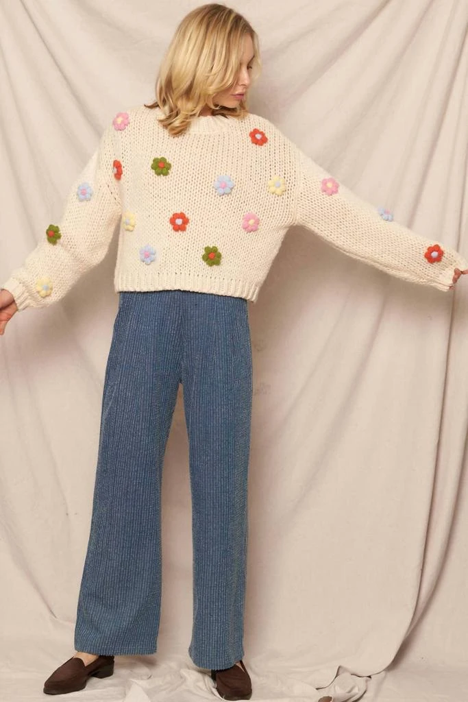 En Creme En Creme - 3d Flower Sweater 6