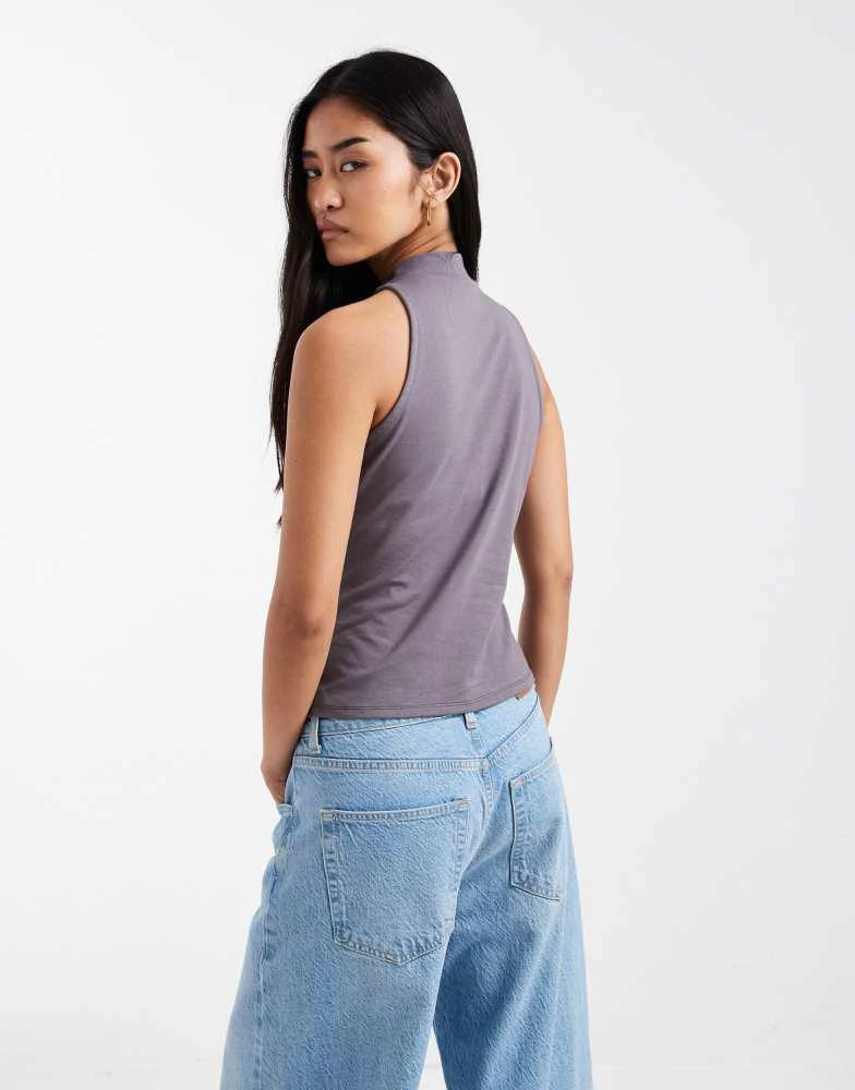 ASOS ASOS DESIGN halter top with tie detail in chocolate 3