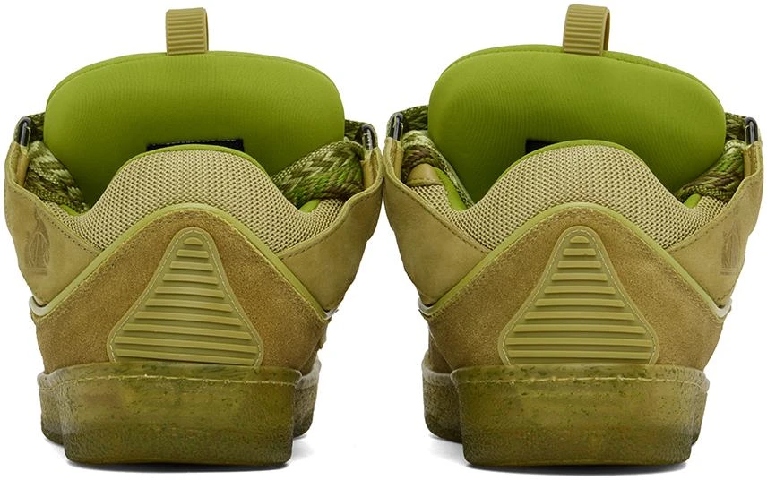 Lanvin Green Leather Curb Sneakers 2