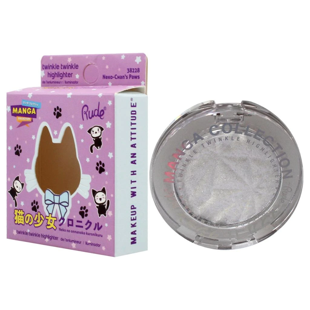 Rude Cosmetics Manga Collection Twinkle Twinkle Highlighter - 38228 Neko-Chans Paws by  for Women - 0.14 oz Highlighter 4