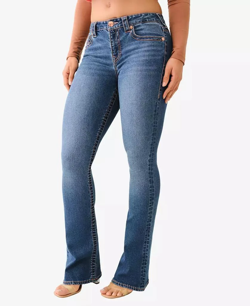True Religion Women's Becca Mid Rise Big T Bootcut Jeans 3