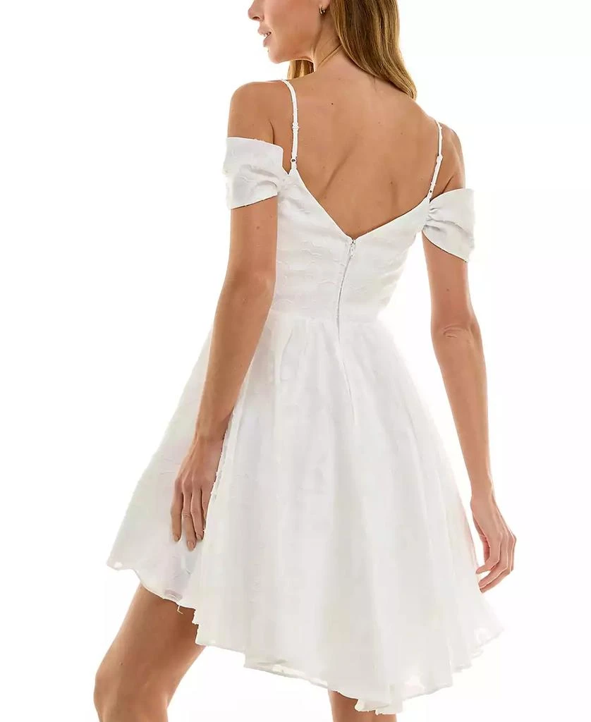 City Studios Juniors' Textured Chiffon Fit & Flare Dress 2