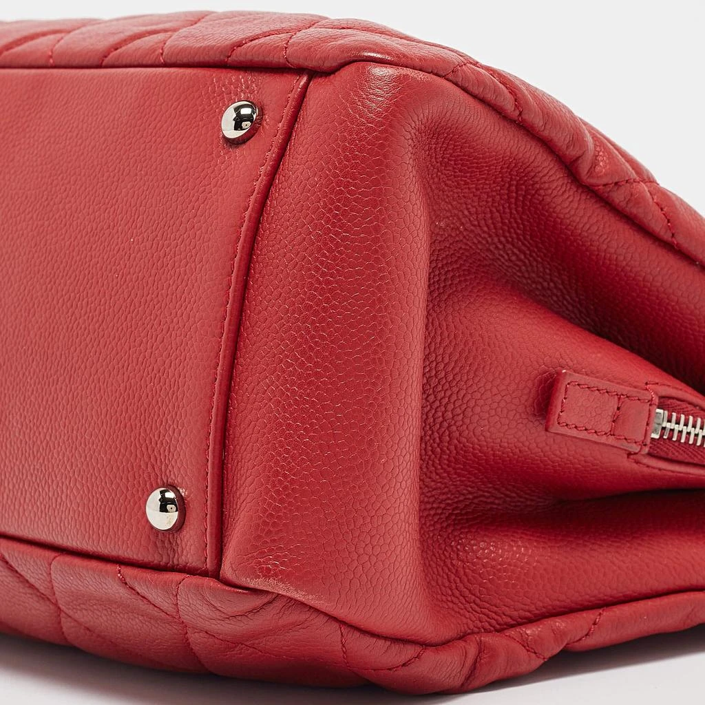 Chanel Chanel Red Quilted Caviar Leather Shopper Tote 16