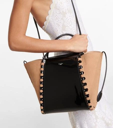 Alaïa Hinge Medium suede and leather tote 2