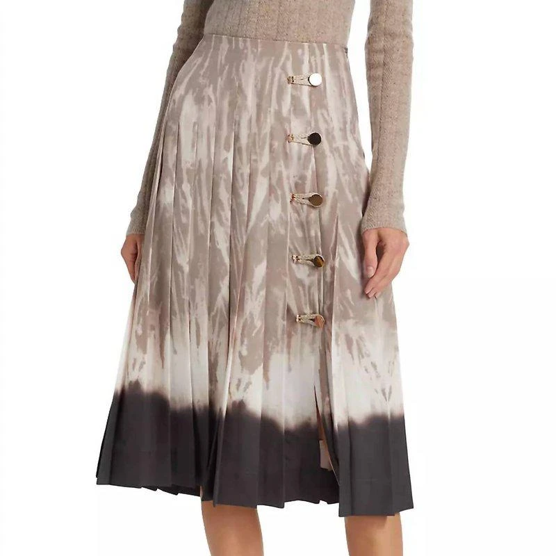 Altuzarra Tullius Printed Denim Skirt In Balsam Shibori 1