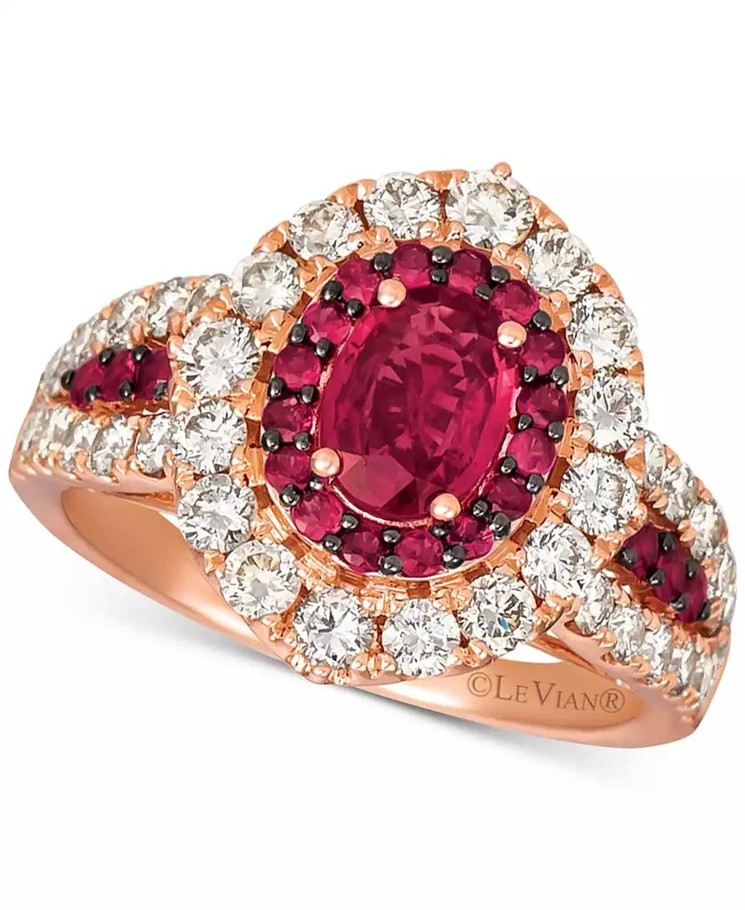 Le Vian Ruby (1-1/5 ct. t.w.) & Diamond (1-1/4 ct. t.w.) Ring in 14k Rose Gold (Also available in Yellow Gold or White Gold) 1