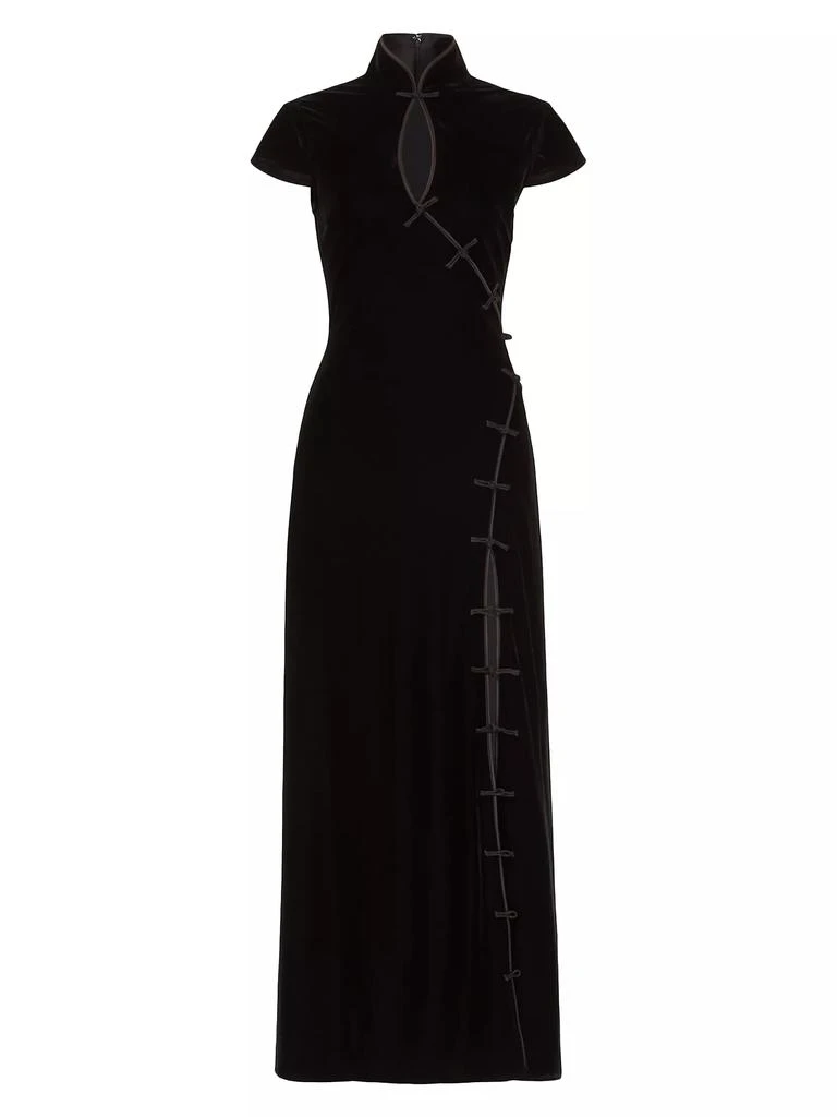 SAU LEE Vanessa Velvet Keyhole Maxi Dress 1
