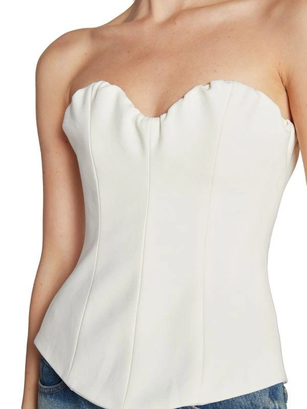 Victoria Beckham Cotton Strapless Corset Top 4